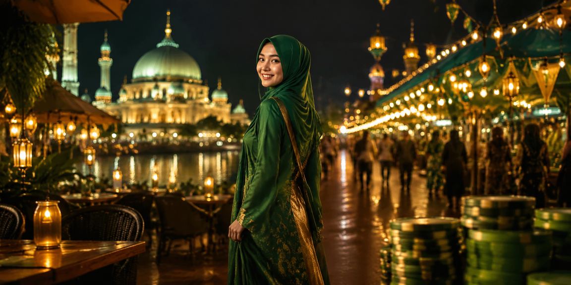 Vibrant casino betting atmosphere in Putrajaya with glowing jackpot displays