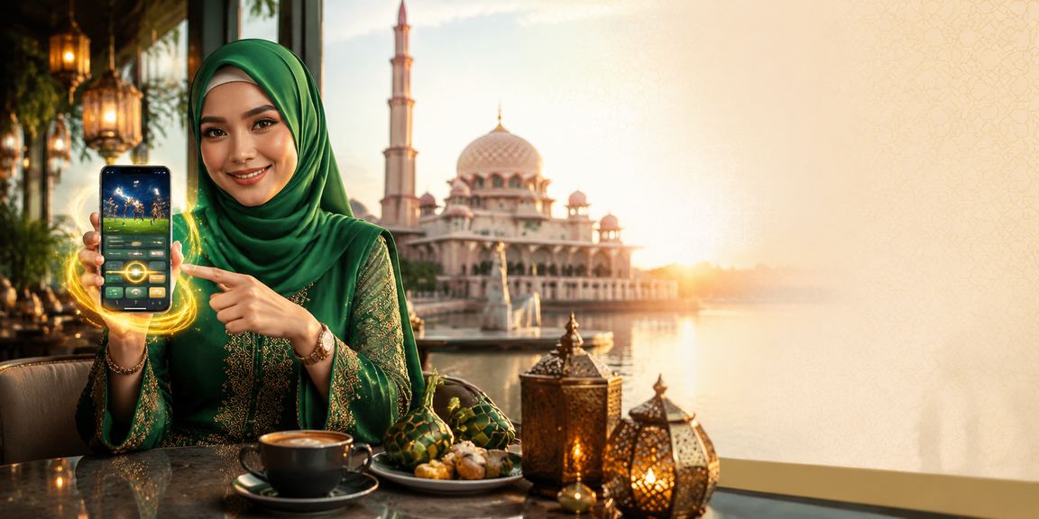 Malaysian users enjoying the mobile casino app during Hari Raya in Putrajaya